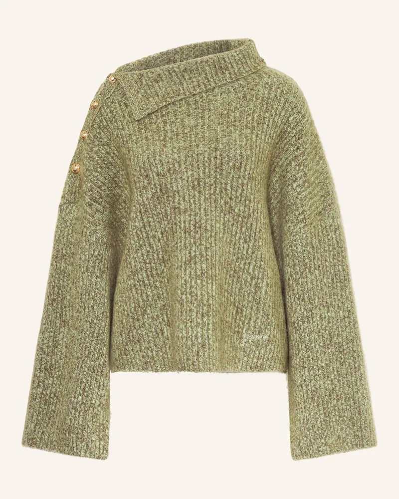 Ganni Pullover mit Mohair Hellgrün