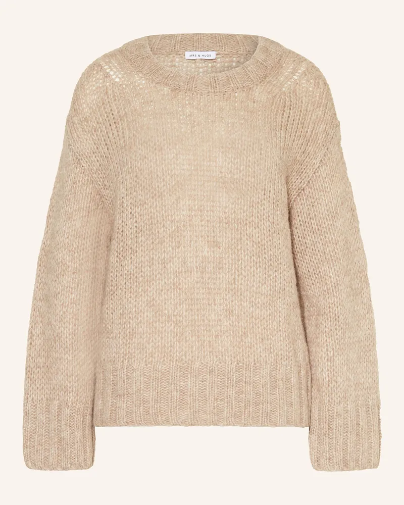 Mrs & HUGS Pullover mit Alpaka Beige