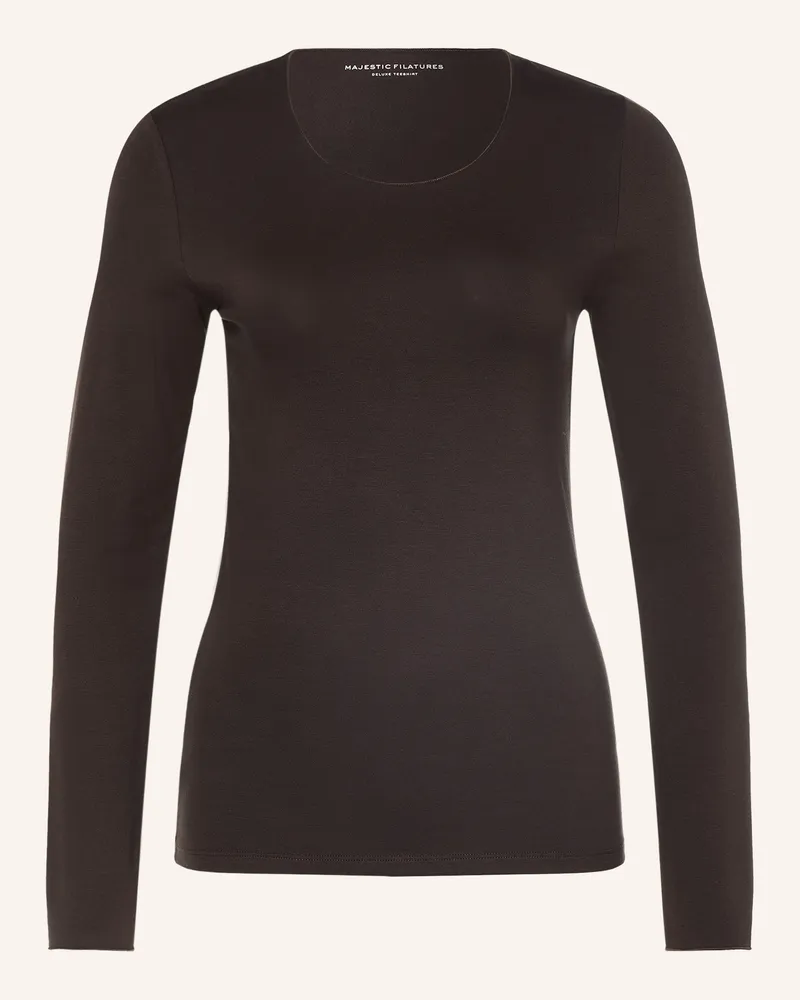 Majestic Longsleeve braun Dunkelbraun