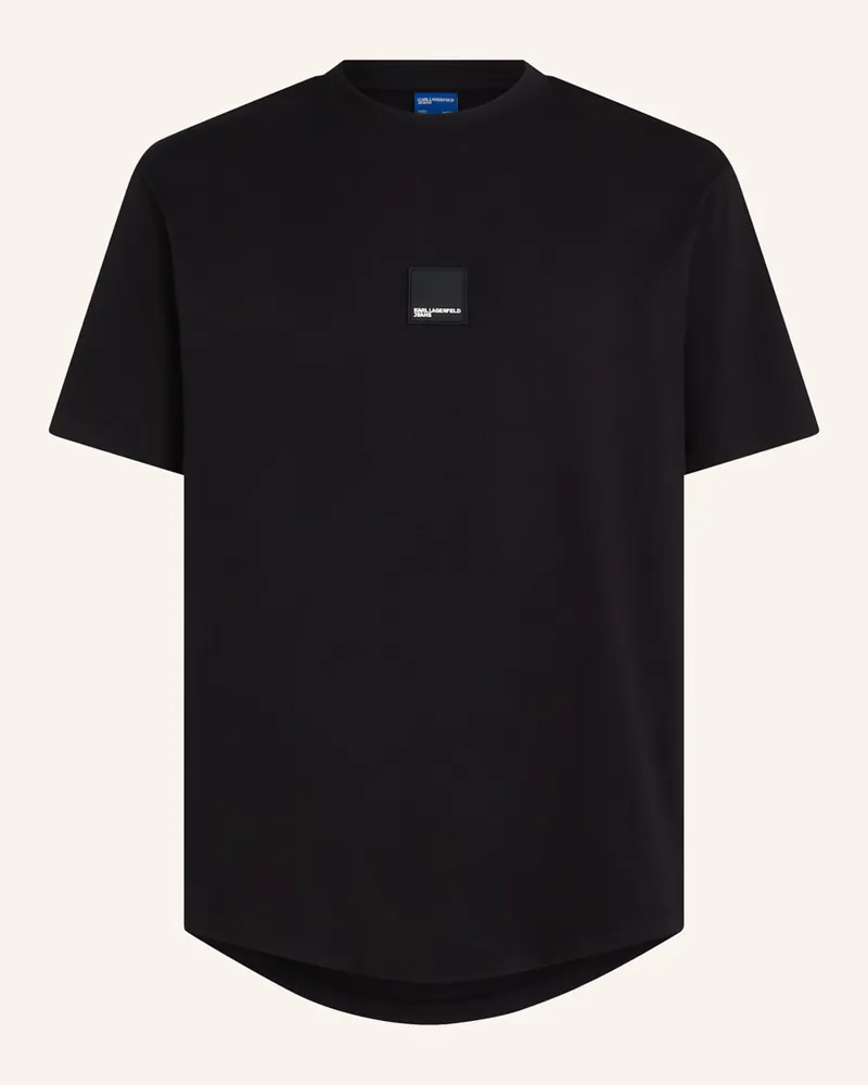 Karl Lagerfeld KLJ T-SHIRT MIT GESCHWUNGENEM SAUM Schwarz