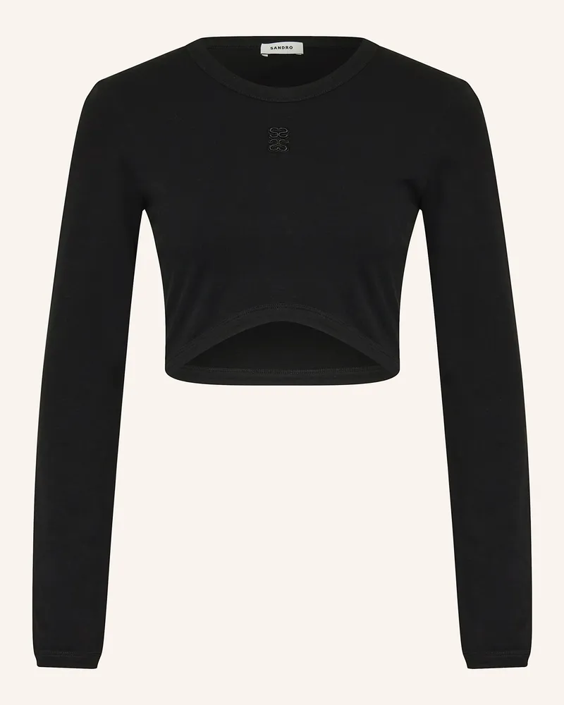Sandro Cropped-Longsleeve Schwarz