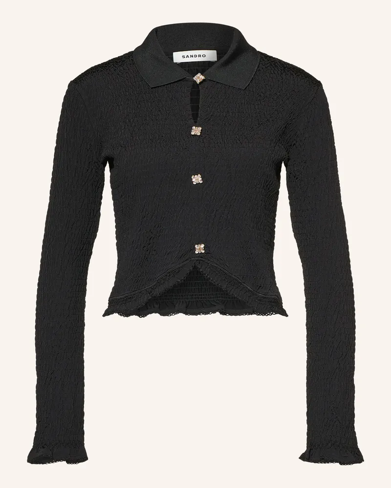 Sandro Blusenshirt Aus Jersey Mit Schmucksteinen schwarz Schwarz