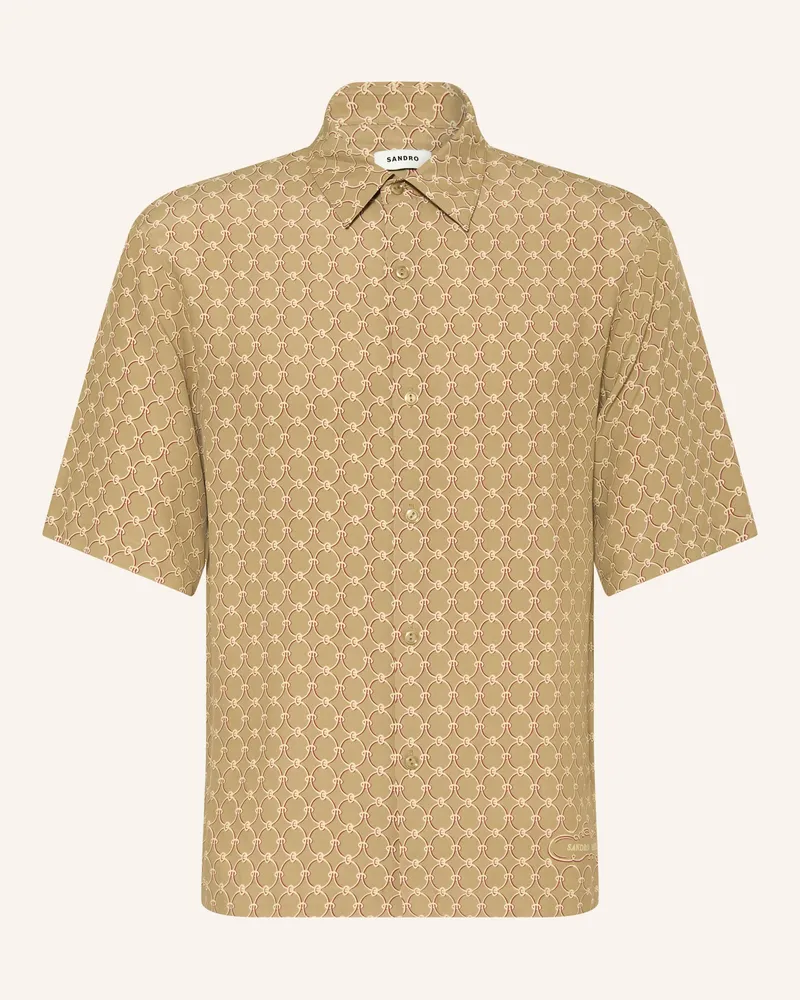Sandro Kurzarm-Hemd Regular Fit braun Khaki