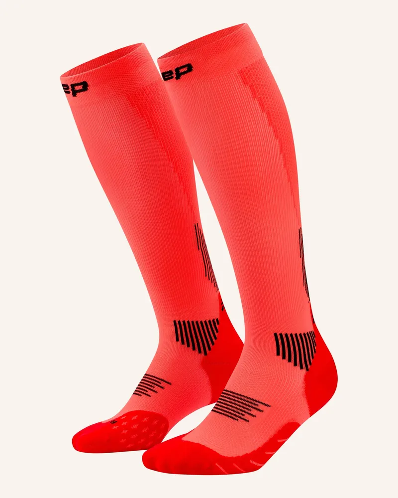 CEP Laufsocken The Run Socks Tall pink Neonorange