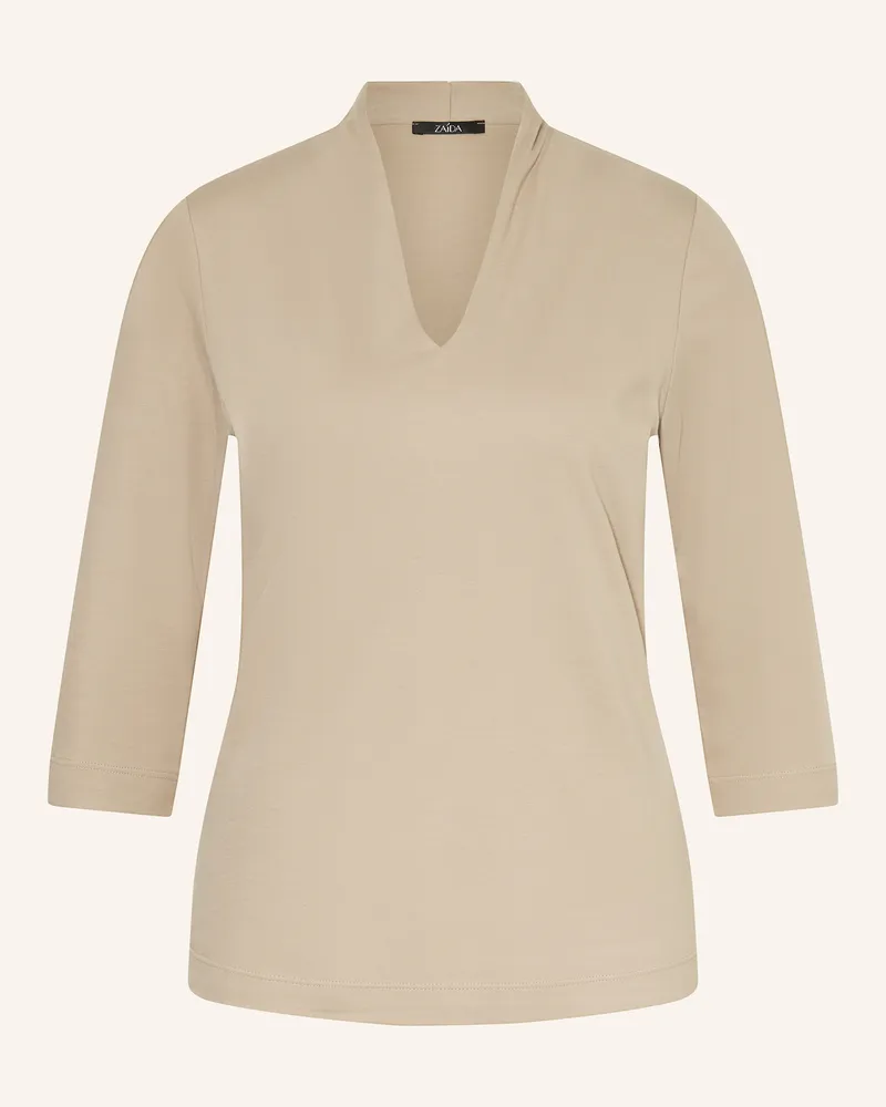 ZAíDA T-Shirt mit 3/4-Arm Hellbraun