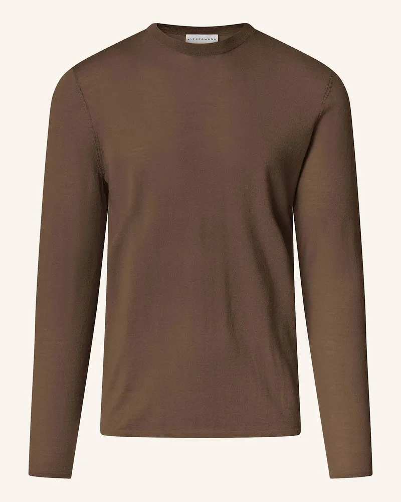 KIEFERMANN Pullover Marleys Aus Merino gruen Khaki