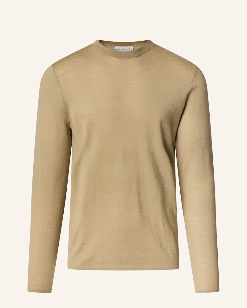 KIEFERMANN Pullover Marleys Aus Merino gruen Khaki