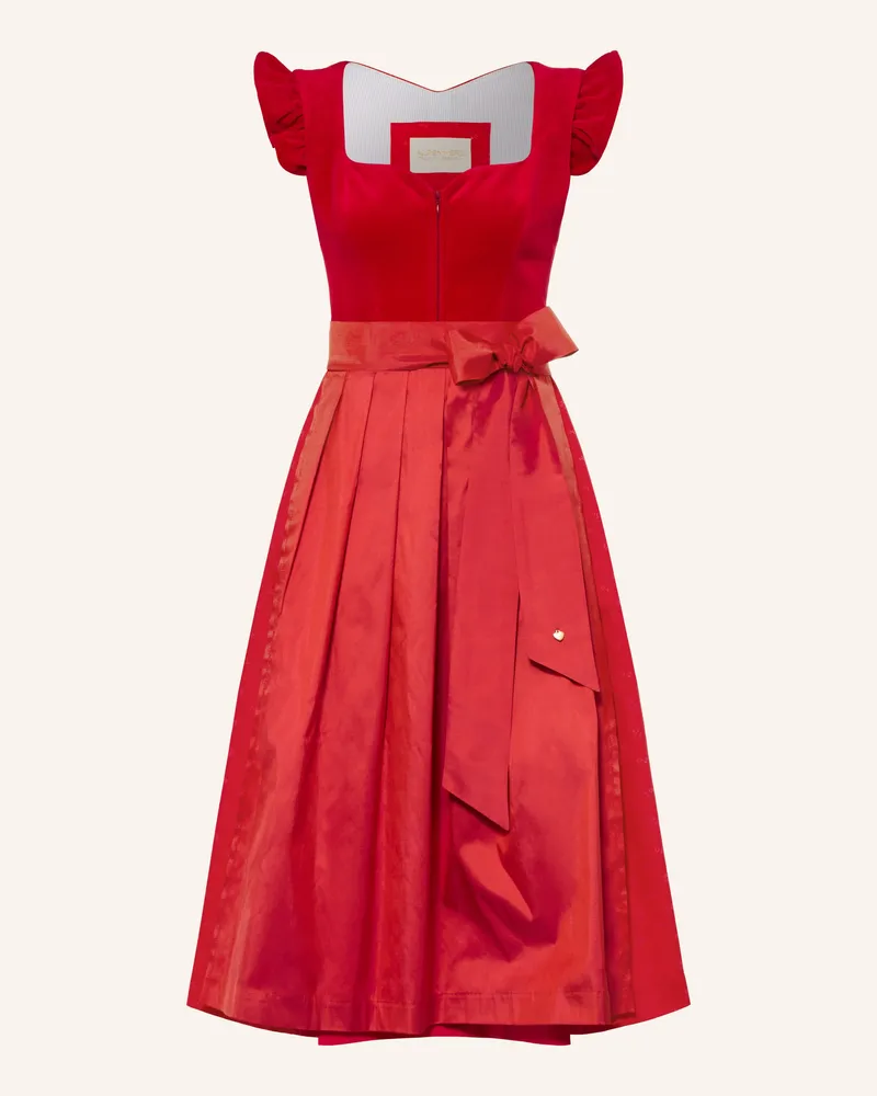 AlpenHERZ Dirndl Melissa Mit Rüschen rot Rot