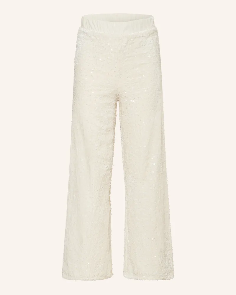 S.Oliver Samthose mit Pailletten Ecru