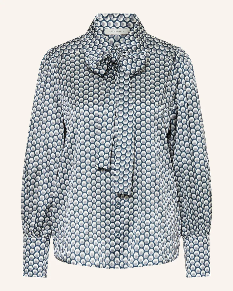 Kudibal Seidenbluse aus Satin mit abnehmbarer Schluppe Blaugrau