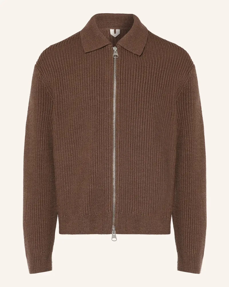 Arket Strickjacke braun Dunkelbraun