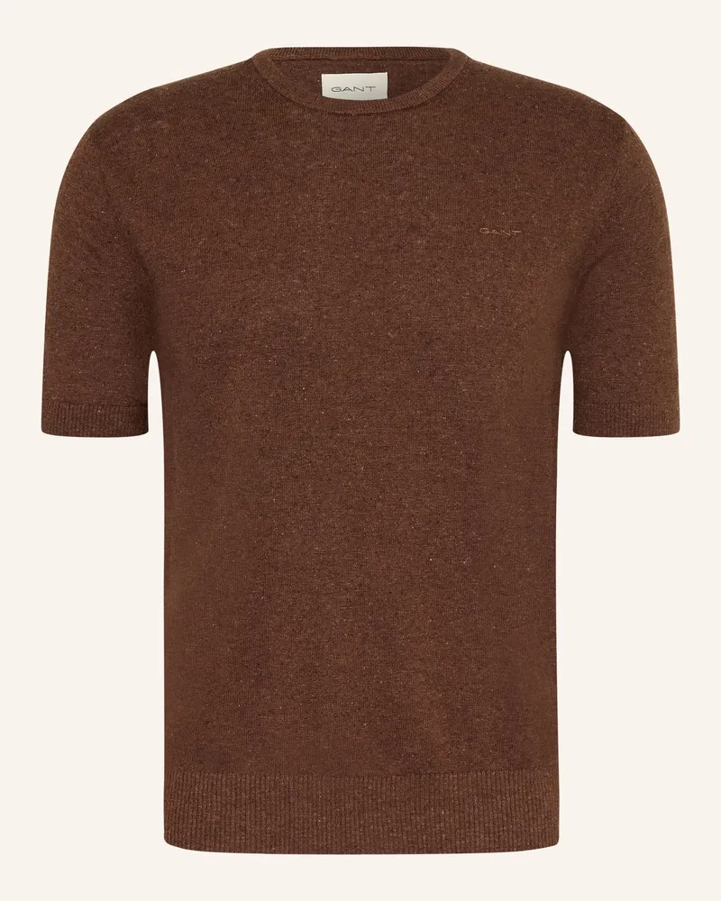 Gant Strickshirt Mit Leinen braun Braun