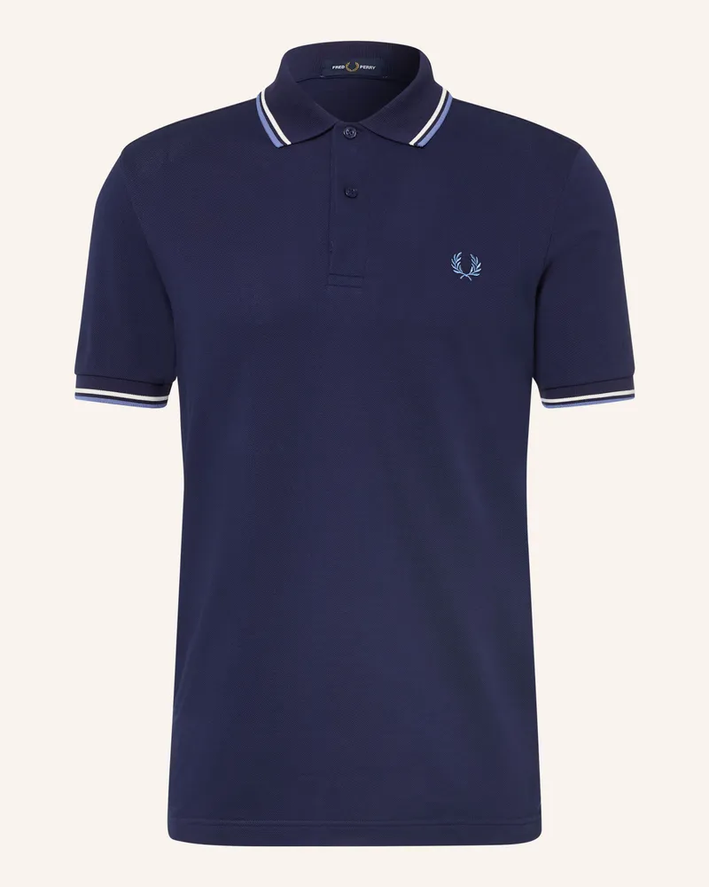 Fred Perry Piqué-Poloshirt blau Dunkelblau