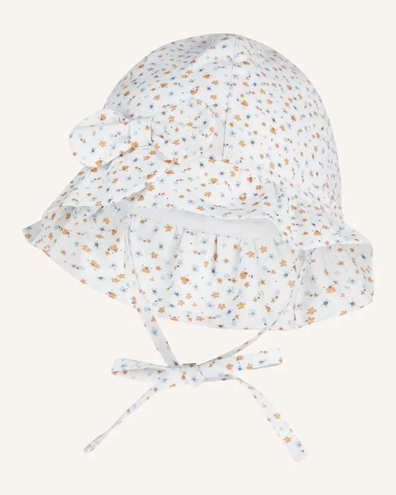 Sterntaler Hut Blümchen weiss Weiss