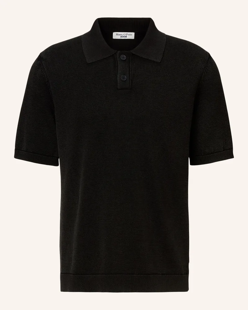 Marc O'Polo Strick-Poloshirt Schwarz
