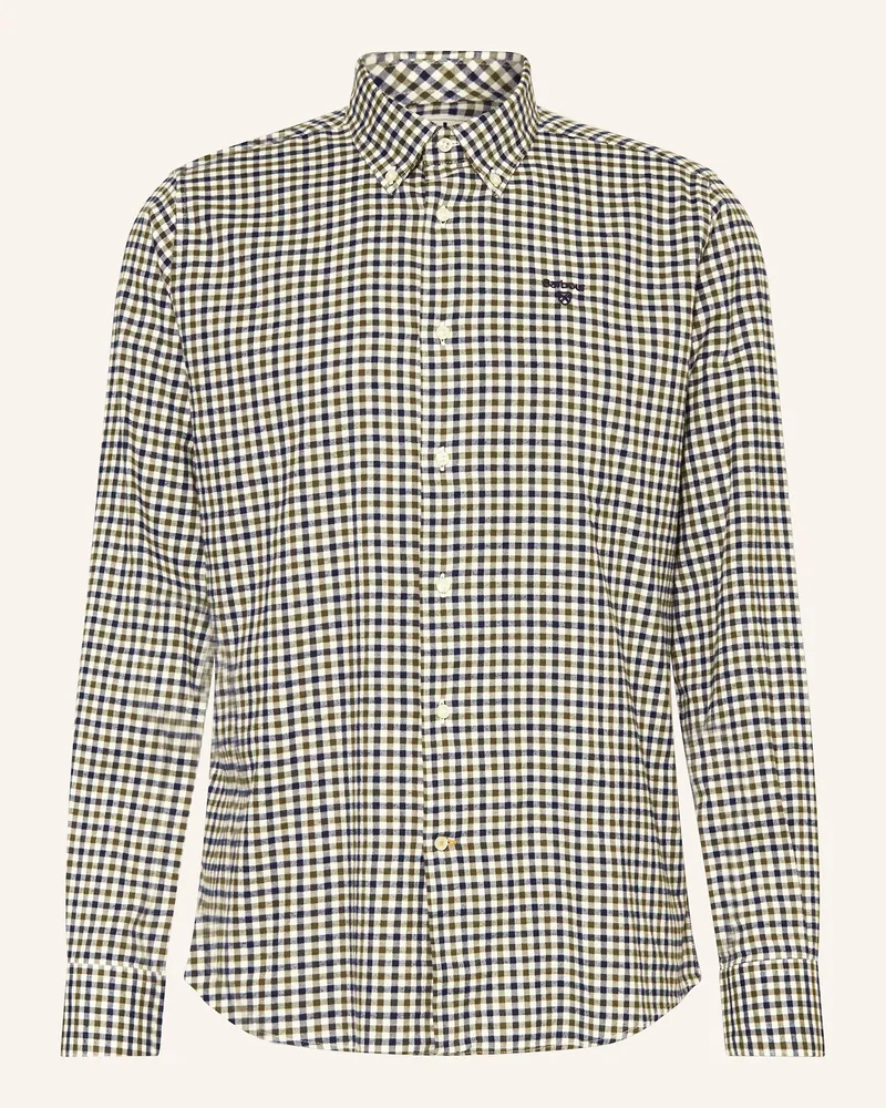 Barbour Hemd Tailored Fit gruen Weiss