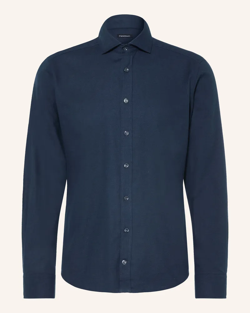 Strokesman's Flanellhemd Regular Fit blau Dunkelblau
