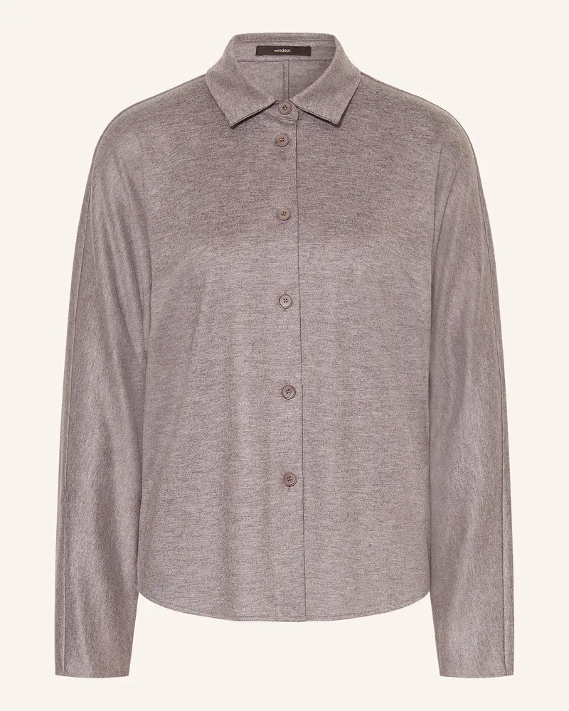 windsor. Hemdbluse Aus Jersey beige Helllila