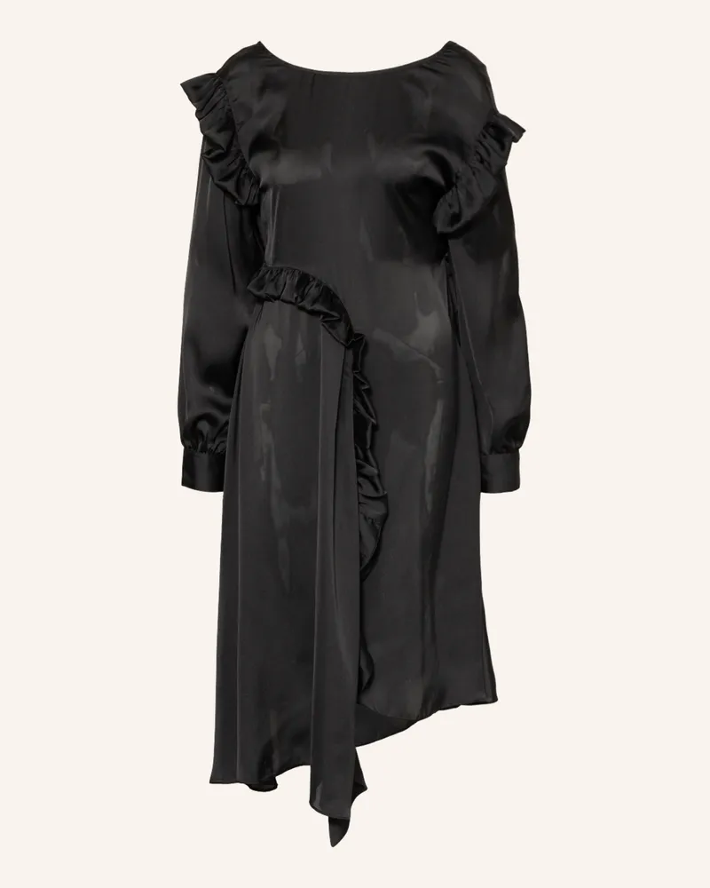 REMAIN Satinkleid schwarz Schwarz