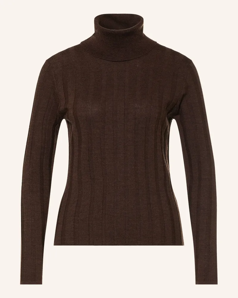 SEM PER LEI Rollkragenpullover braun Dunkelbraun