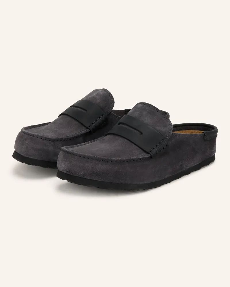 Birkenstock Mules Naples Wrapped grau Blaugrau