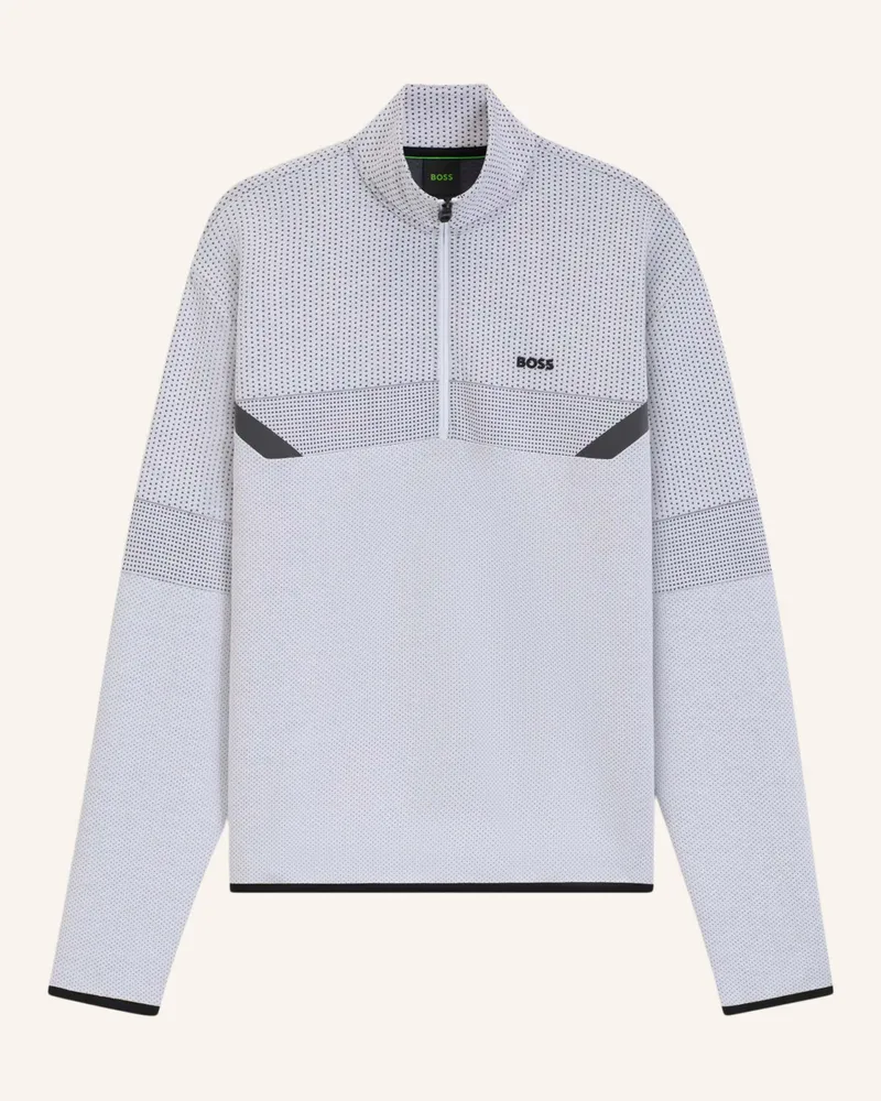 HUGO BOSS Sweatshirt QZ SWEAT TL Relaxed Fit Weiss