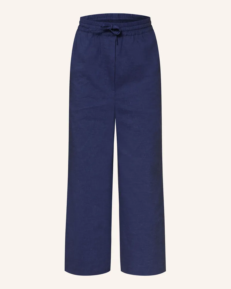 Claudie Pierlot Hose mit Leinen Dunkelblau