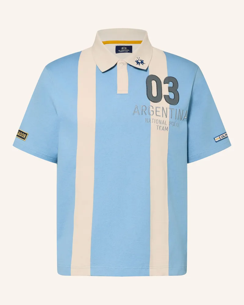 La Martina Jersey-Poloshirt blau Hellblau
