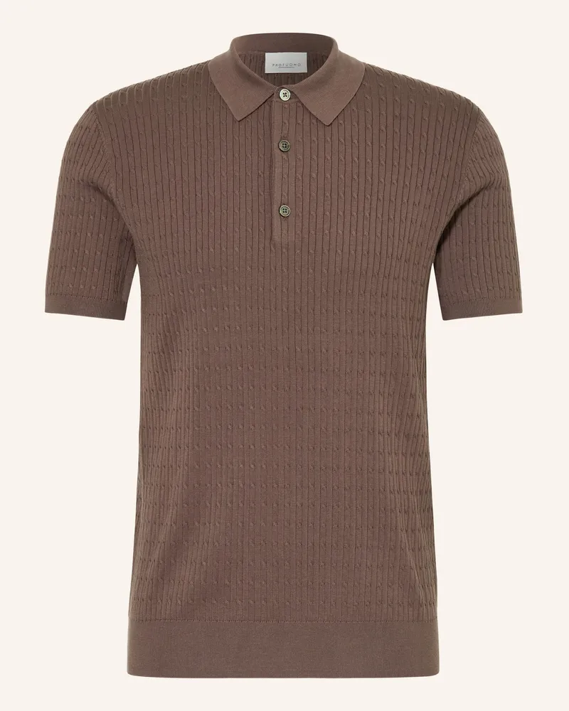 Profuomo Strick-Poloshirt braun Braun