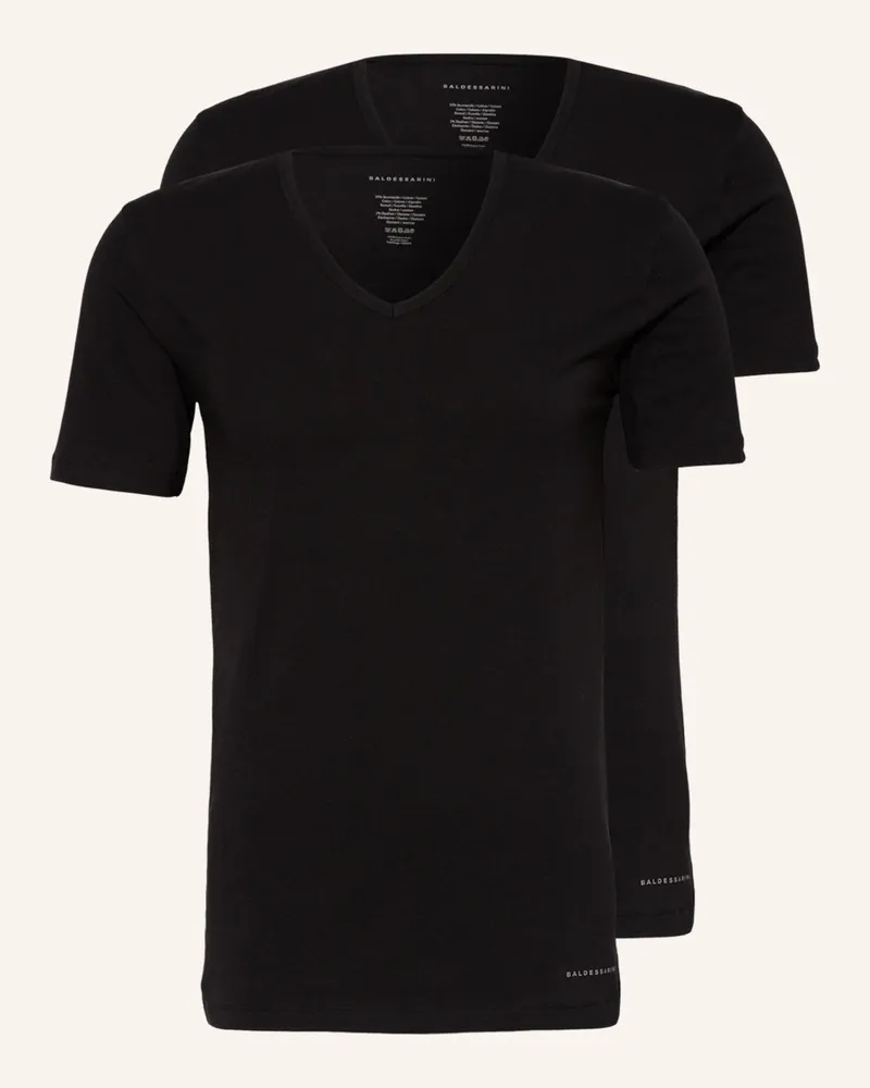 Baldessarini 2er-Pack V-Shirts schwarz Schwarz