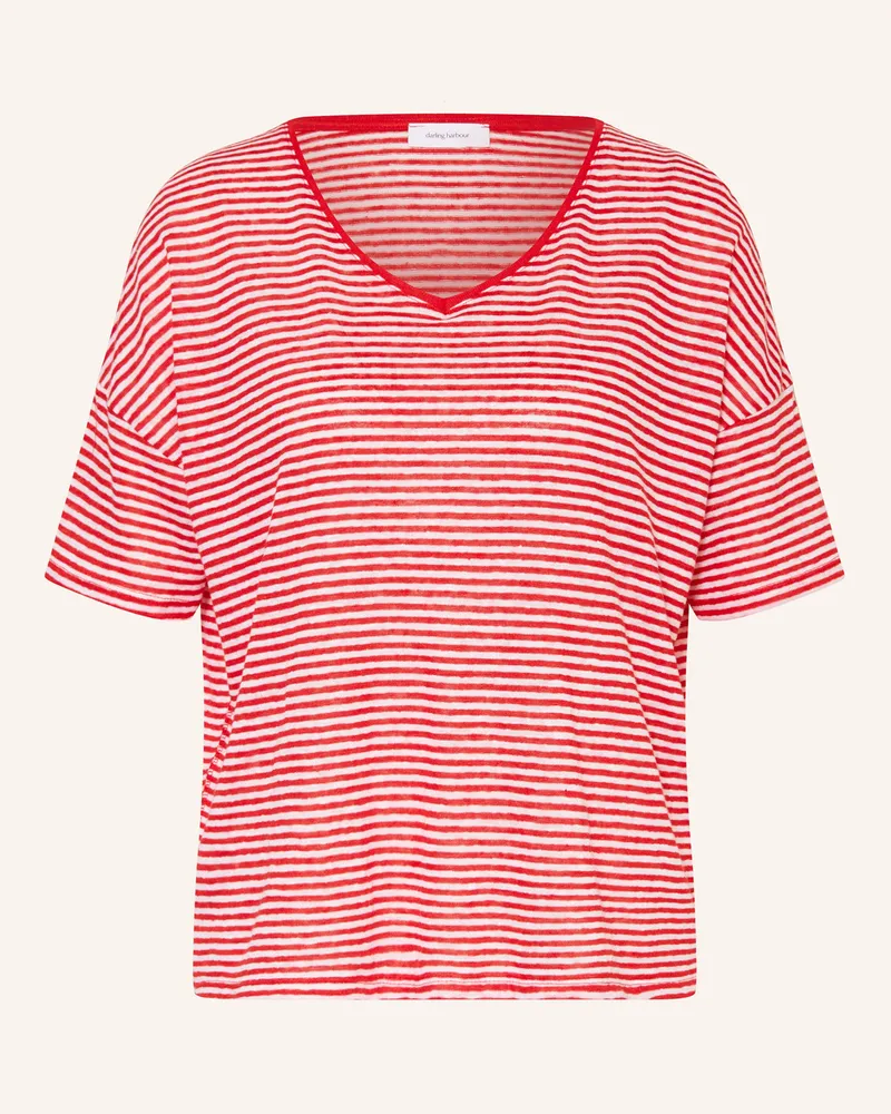 Darling Harbour T-Shirt aus Leinen Rot