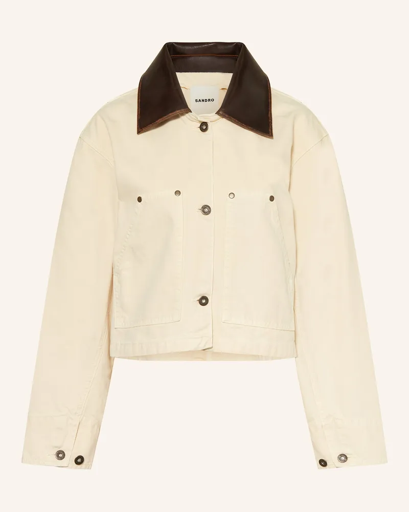 Sandro Jeansjacke Ecru
