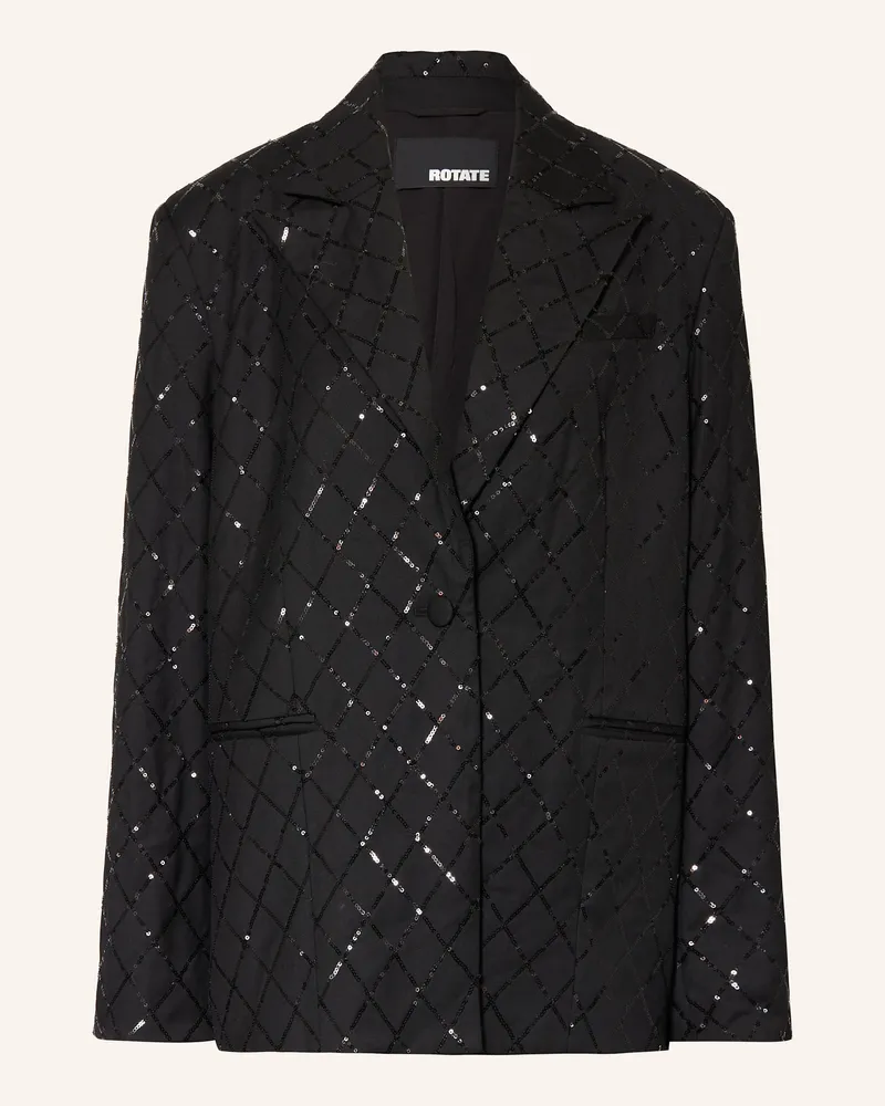 ROTATE Birger Christensen Oversized-Blazer mit Pailletten Schwarz