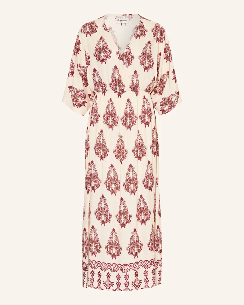 Lollys Laundry Kleid Savannahll In Wickeloptik Mit 3/4-Arm beige Ecru