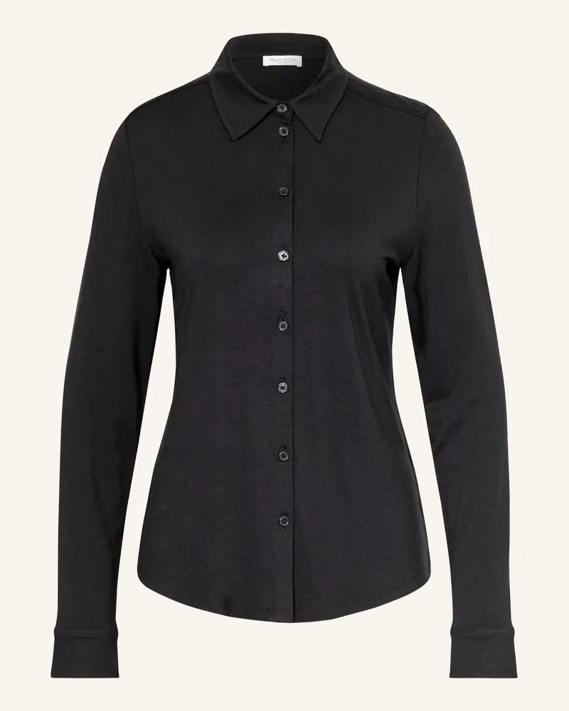 Marc O'Polo Hemdbluse Aus Jersey schwarz Schwarz