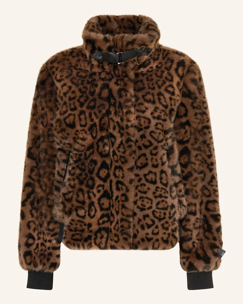 RINO & PELLE Kunstpelz-Blouson AMBRA Dunkelbraun