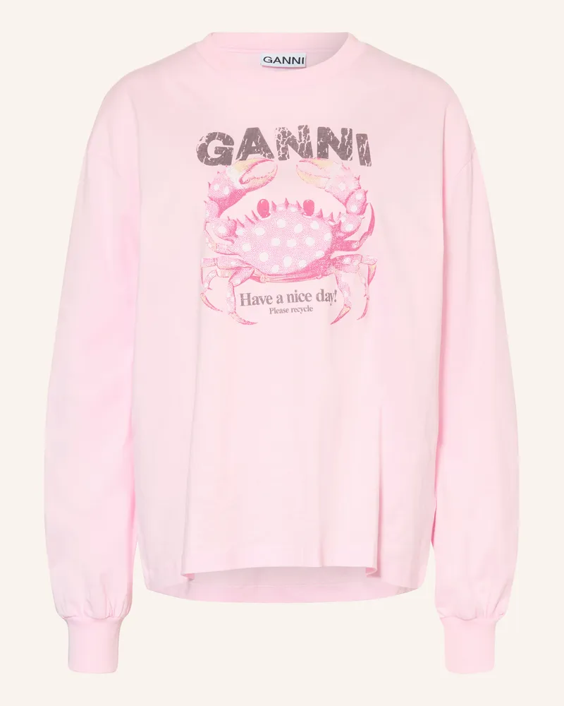 Ganni Longsleeve rosa Hellrosa