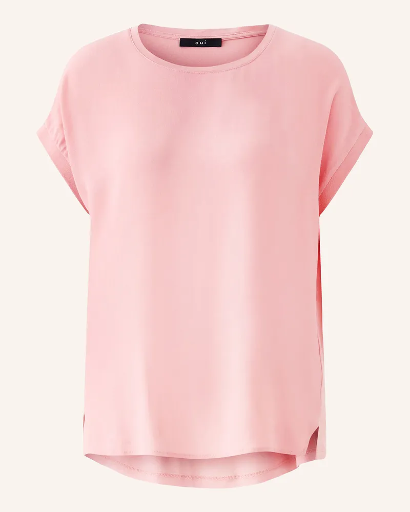 Oui  Blusenshirt im Materialmix Rosa