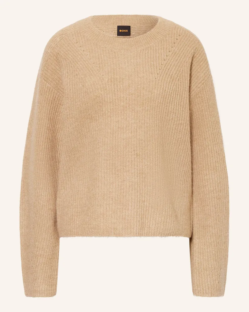 HUGO BOSS Pullover FENNE mit Alpaka Beige