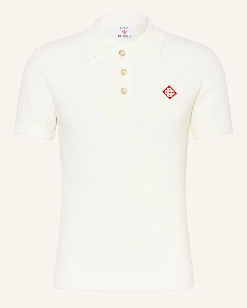 Casablanca Paris Frottee-Poloshirt Weiss