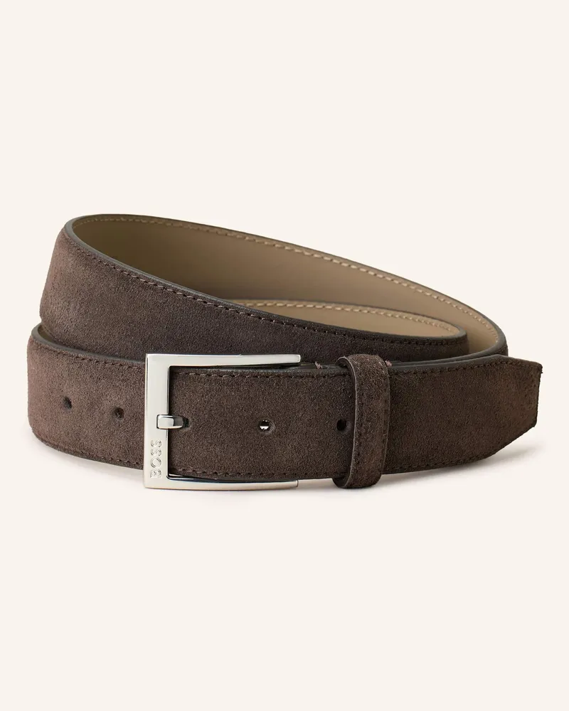 HUGO BOSS Ledergürtel ELLOY Dunkelbraun