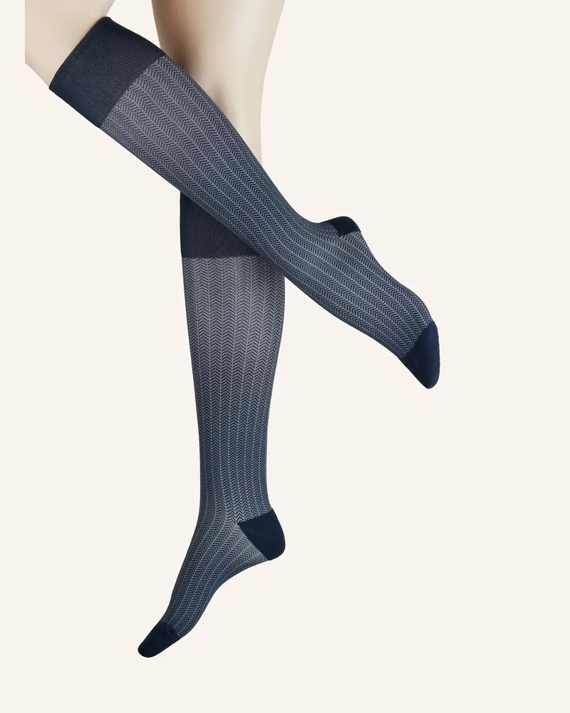 ITEM m6 Kniestrümpfe Allday Herringbone Soft Compression blau 494