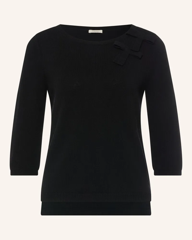 lilienfels Pullover Mit 3/4-Arm Und Cashmere schwarz Schwarz