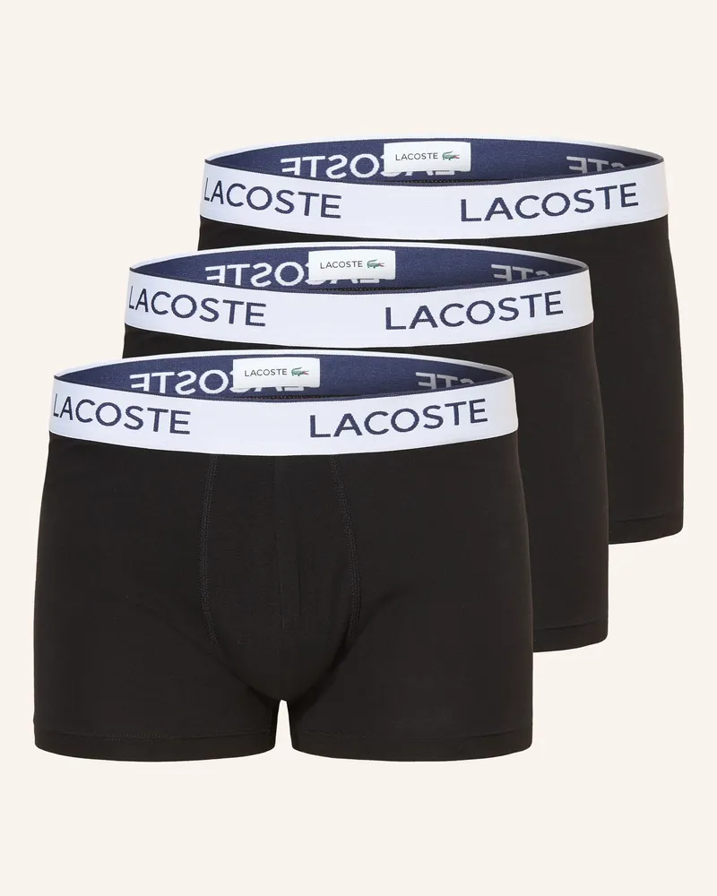 Lacoste 3er-Pack Boxershorts schwarz Schwarz