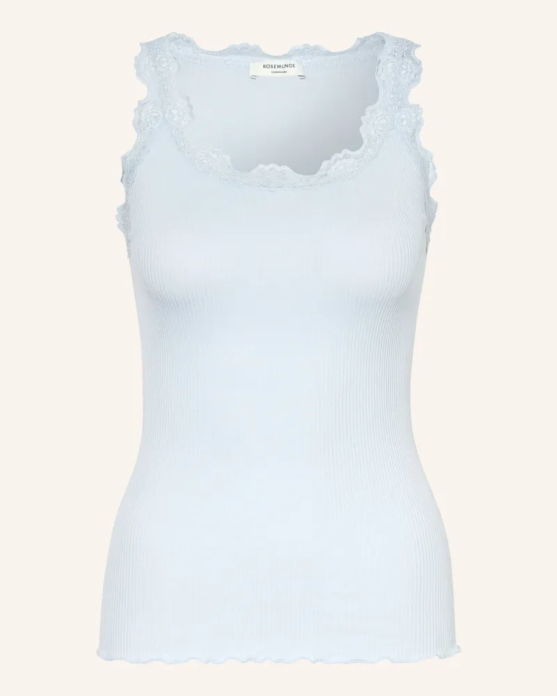 Rosemunde Seidentop BABETTE mit Spitze Hellblau