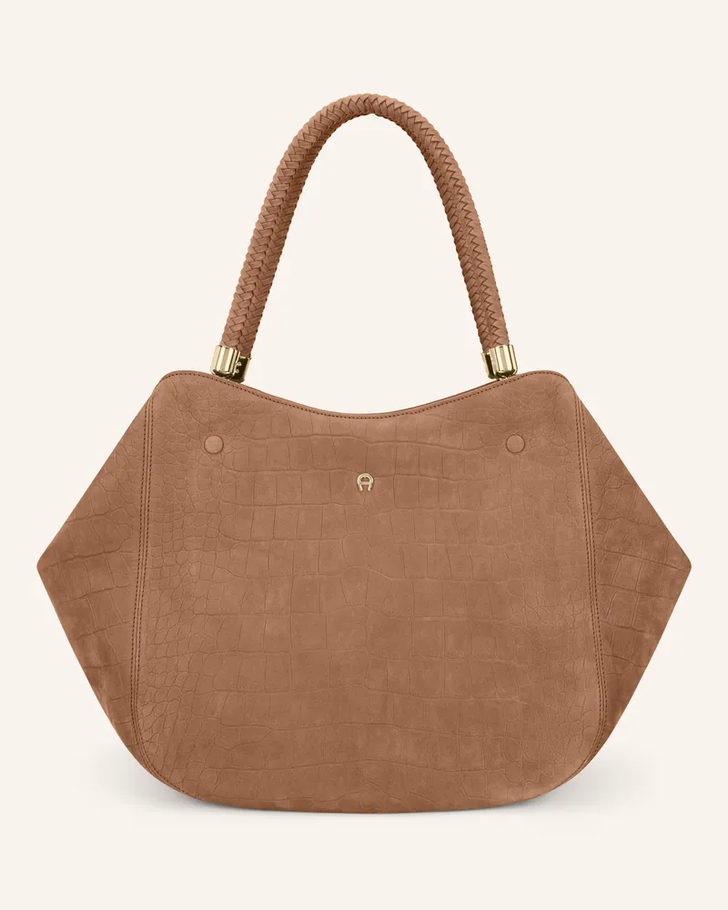 Aigner Shopper Carré Soft Croco braun Braun