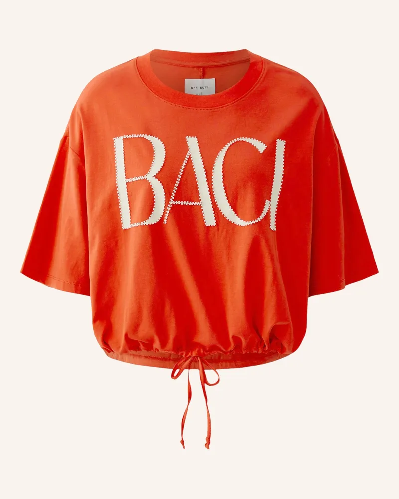 Oui  T-Shirt Mit Schmuckksteinen rot Rot