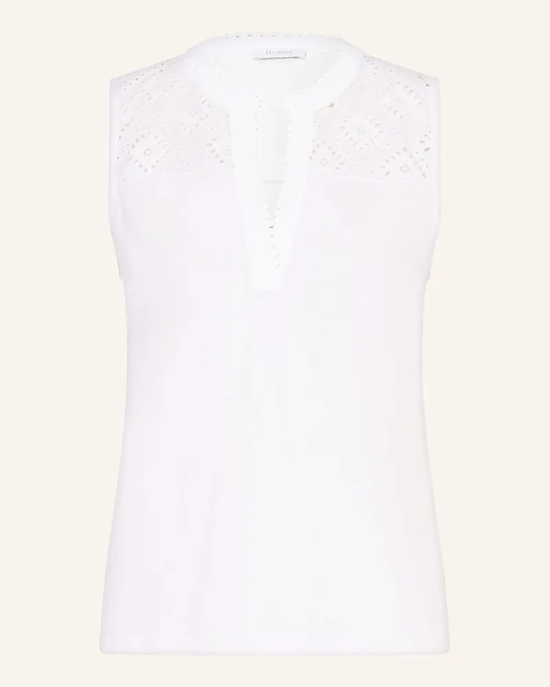 HOBBS London Top SUZANNA mit Lochspitze Weiss