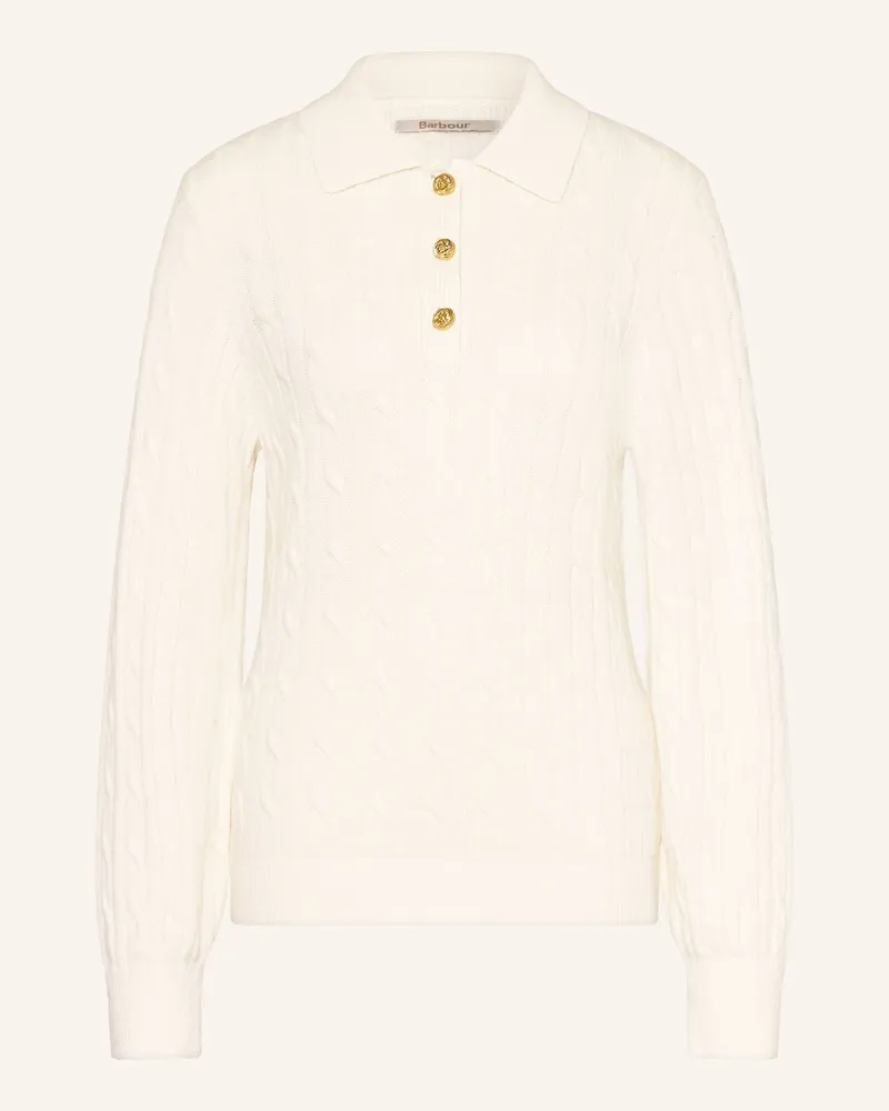 Barbour Strick-Poloshirt Evie weiss Ecru