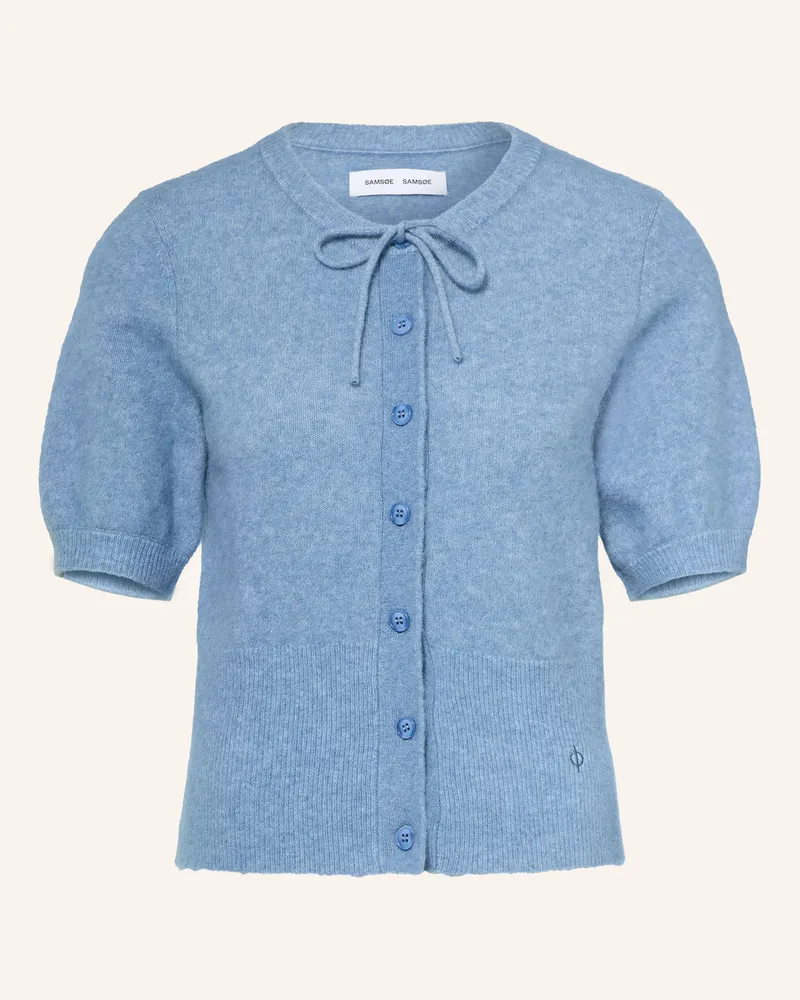 Samsøe & Samsøe Strickjacke Salora Mit Alpaka Und Merinowolle blau Hellblau